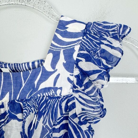 MILLY MINIS | Blue & White Animal Zebra Print Tunic Top Youth Girl’s Size 6/7 - Picture 5 of 8